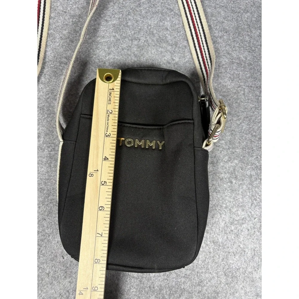Tommy Hilfiger‎ Crossbody Camera Bag Small Black Striped Webbing Strap